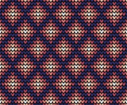 Seamless squares knitting pattern Stock Illustration