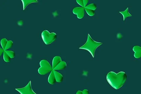 Seamless St. Patrick's Day pattern with clover, shamrock. Repeating design is Stock Photos