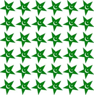 Seamless star background. 14th of August green stars pattern background Illustrazione stock