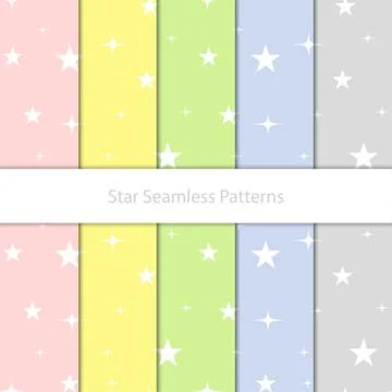 Seamless Star pattern background, Vector star and sparkling pastel color, Sea Stock Illustration