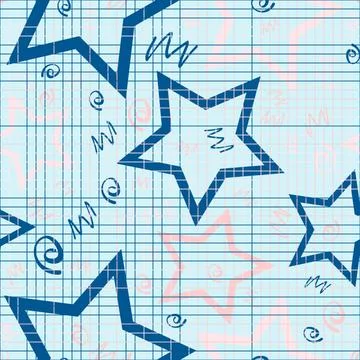 Seamless star pattern. Beautiful textile or paper print. Vector illustration. Illustrazione stock