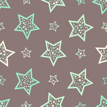 Seamless star pattern. Beautiful textile or paper print. Vector illustration. Stock Illustration
