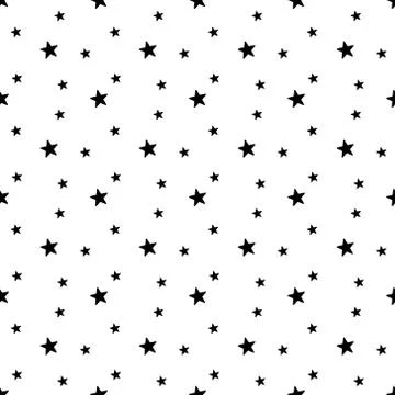 Seamless Star Pattern. Black and white vector illustration. 스톡 일러스트