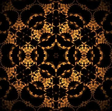 Seamless star pattern golden brown Stock Illustration