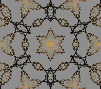 Seamless star pattern golden gray Stock Illustration