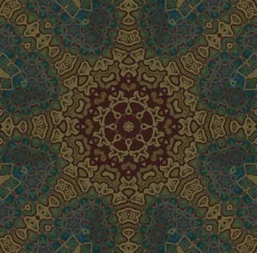 Seamless star pattern golden green Stock Illustration