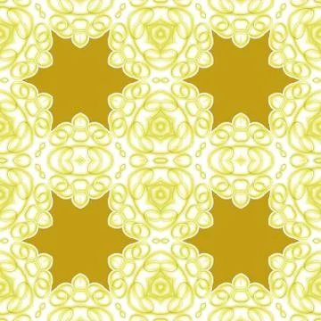 Seamless star pattern golden white Stock Illustration