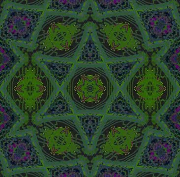 Seamless star pattern green purple Stock Illustration