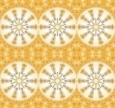 Seamless star pattern light brown gold Stock Illustration