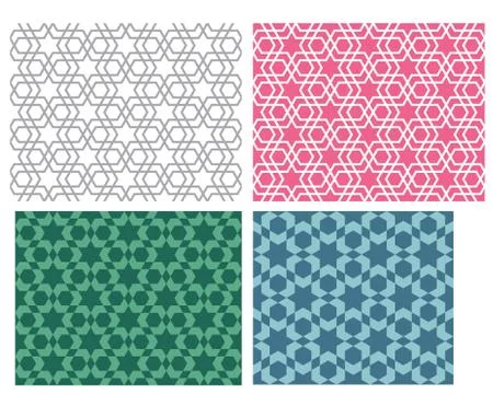 Seamless star pattern in modern korean style Stock Illustration