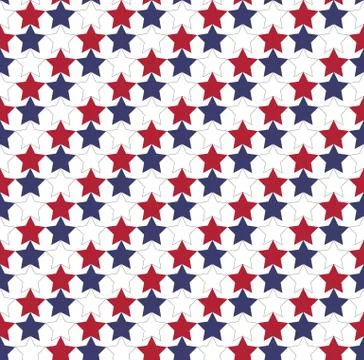 Seamless star pattern in official colors of USA flag Stock Illustration