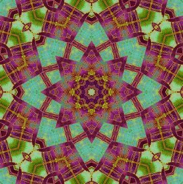 Seamless star pattern purple turquoise green Stock Illustration