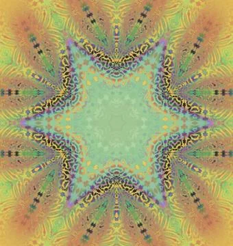 Seamless star pattern yellow brown turquoise Stock Illustration