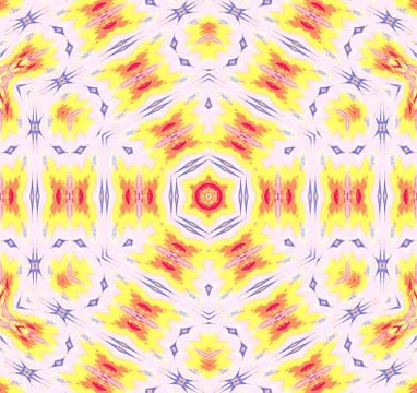 Seamless star pattern yellow red pink Stock Illustration