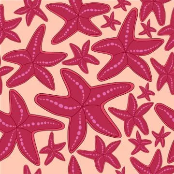 Seamless starfish pattern Stock Illustration