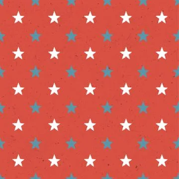 Seamless Stars Pattern On Red Paper Texture Illustrazione stock