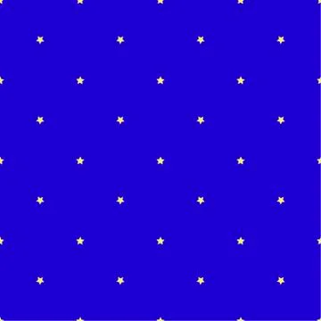 Seamless stars pattern vector. Yellow stars on blue background.  Stock Illustration