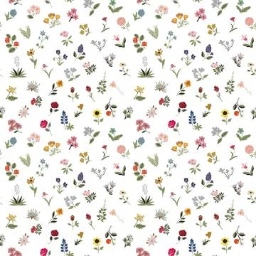 Seamless state flowers Stock Illustration