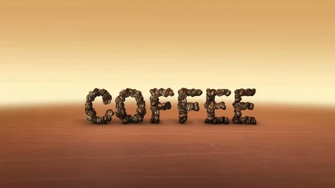 Seamless Stop Motion animation of 3d Coffee lettering Stock Footage 88808812