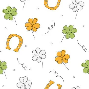 Seamless St.Patrick day background. Seamless minimalistic pattern with clover Illustrazione stock