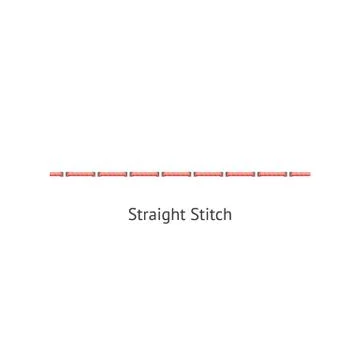 Seamless straight sewing machine or hand basic stitch brush vector illustration Stockillustratie