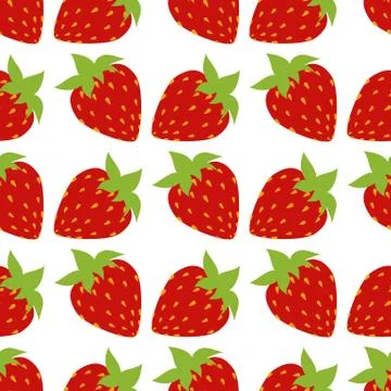 Seamless of strawberries Stock Illustration