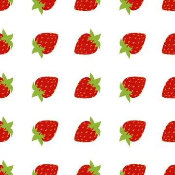 Seamless of strawberries Stock Illustration