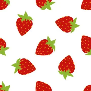Seamless of strawberries Stock Illustration