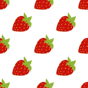 Seamless of strawberries Stock Illustration