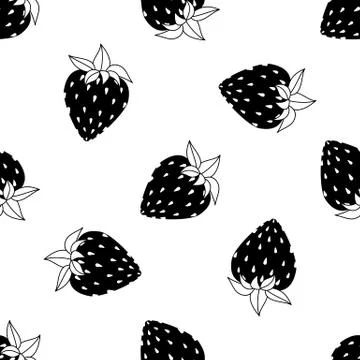 Seamless of strawberries Stock Illustration