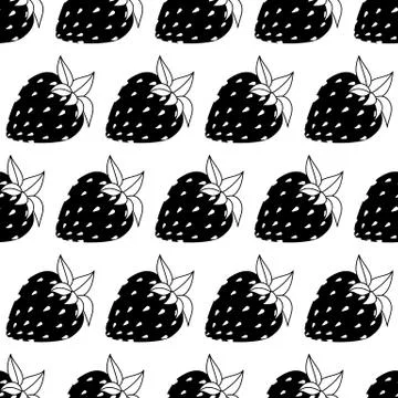 Seamless of strawberries Stock Illustration