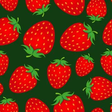 Seamless strawberry background Stock Illustration