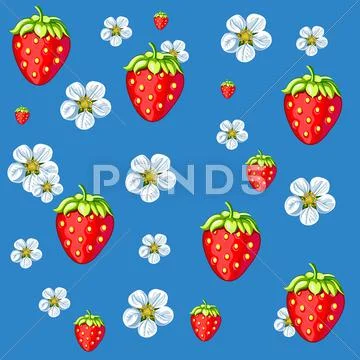 Seamless strawberry background Modello PSD