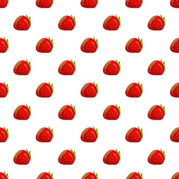 Seamless strawberry pattern creating a sweet food background Stock Illustration