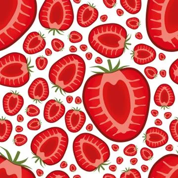 Seamless strawberry pattern Stock Illustration