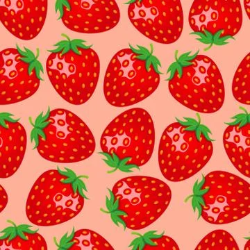 Seamless strawberry pattern Stock Illustration