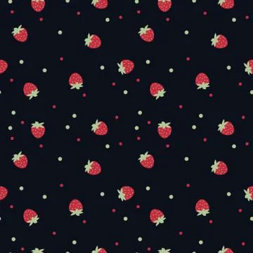 Seamless strawberry pattern Stock Illustration