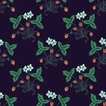 Seamless strawberry pattern Illustrazione stock