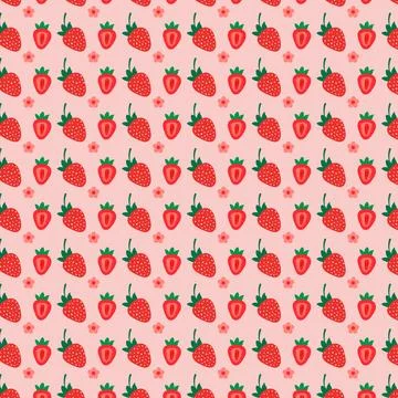 Seamless Strawberry Pattern Stock Illustration