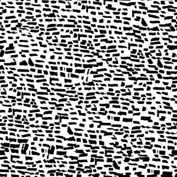 Seamless Stripe Pattern. Vector Black White Background. Dotted Line Graphic Stock Illustration