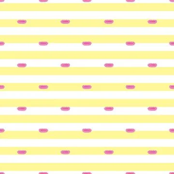 Seamless stripe valentine day pattern background with pink dot  , valentine c Stock Illustration