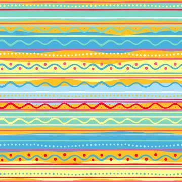 Seamless striped doodle pattern Ilustración de archivo