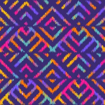 Seamless striped pattern in Aztec style. Folk embroidery.. Aztec ikat style Illustrazione stock