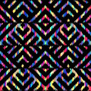 Seamless striped pattern in Aztec style. Folk embroidery.. Aztec ikat style Stock Illustration