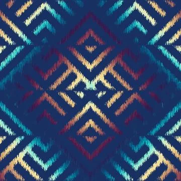 Seamless striped pattern in Aztec style. Folk embroidery.. Aztec ikat style Stock Illustration