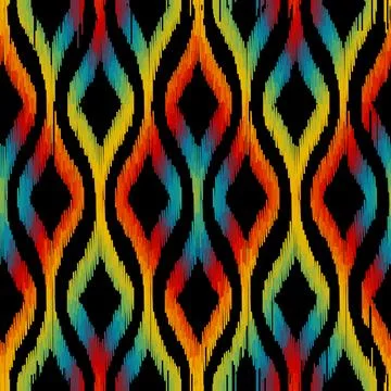 Seamless striped pattern in Aztec style. Folk embroidery.. Aztec ikat style Stock Illustration