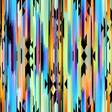 Seamless striped pattern in Aztec style. Folk embroidery.. Aztec ikat style Stock Illustration