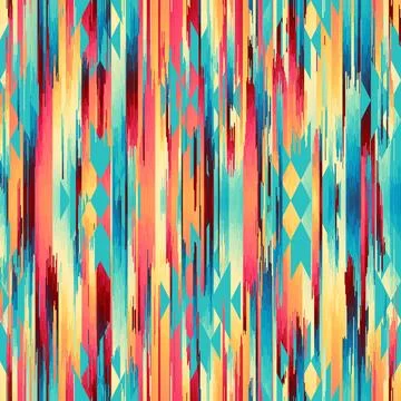 Seamless striped pattern in Aztec style. Folk embroidery.. Aztec ikat style.. Stock Illustration