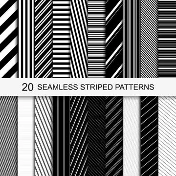 Seamless striped patterns. 库存插图