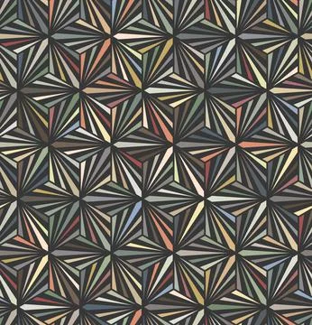 Seamless striped sunburst pattern. Multicolored vector image. Stock Illustration